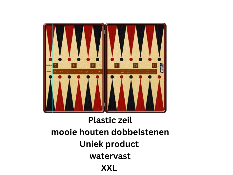 XXL Backgammon - 240x180cm of 160x120cm - Inclusief houten dobbelstenen
