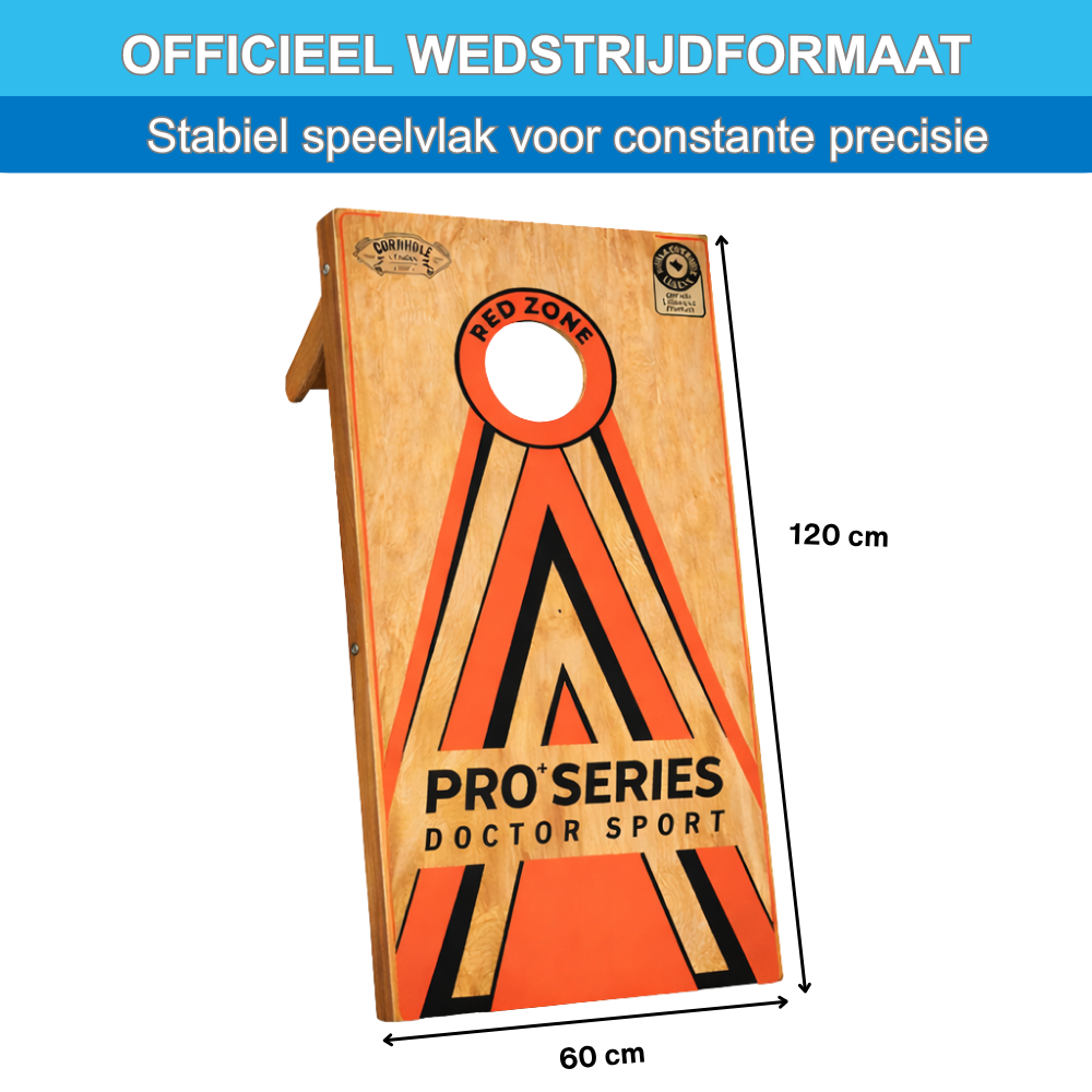 Dr Sport Cornhole Pro+ Series – 120x60 cm – 1 of 2 borden – 100% hout – Incl. 8 bean bags & tas