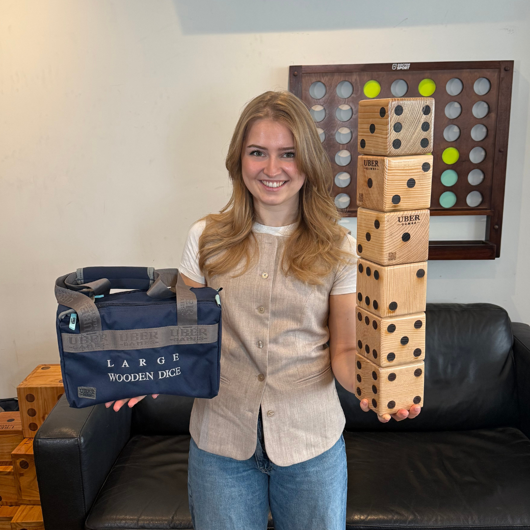 XXL Houten Dobbelstenen - 6 stuks 9x9x9 cm