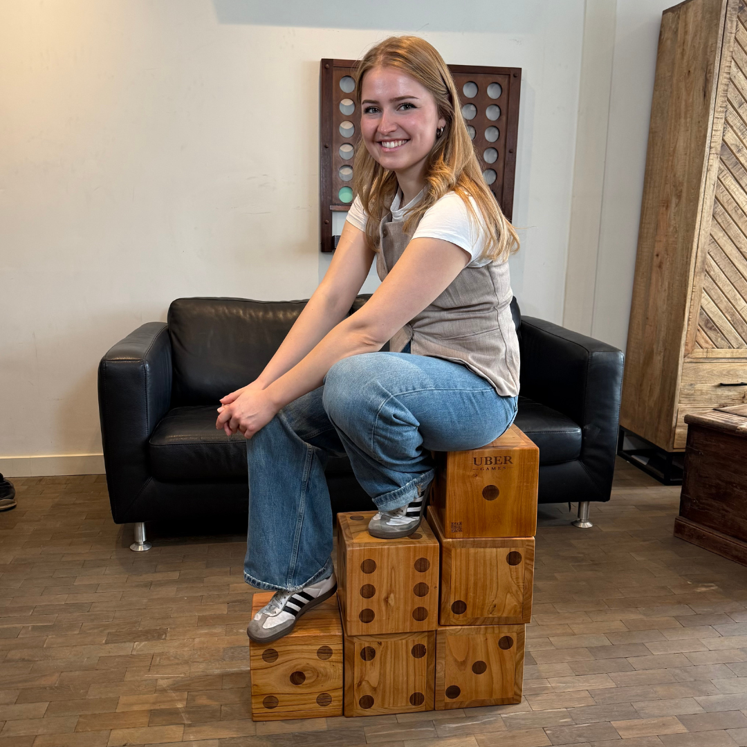 Uber Houten Dobbelstenen - 6 stuks - 21x21x21 cm India hout