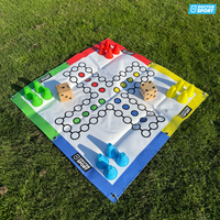 Mens-Ludo-Je-Niet XXL 4 spelers- speelveld van 100x100 cm tot 500x500 cm - met dobbelstenen en pionnen!
