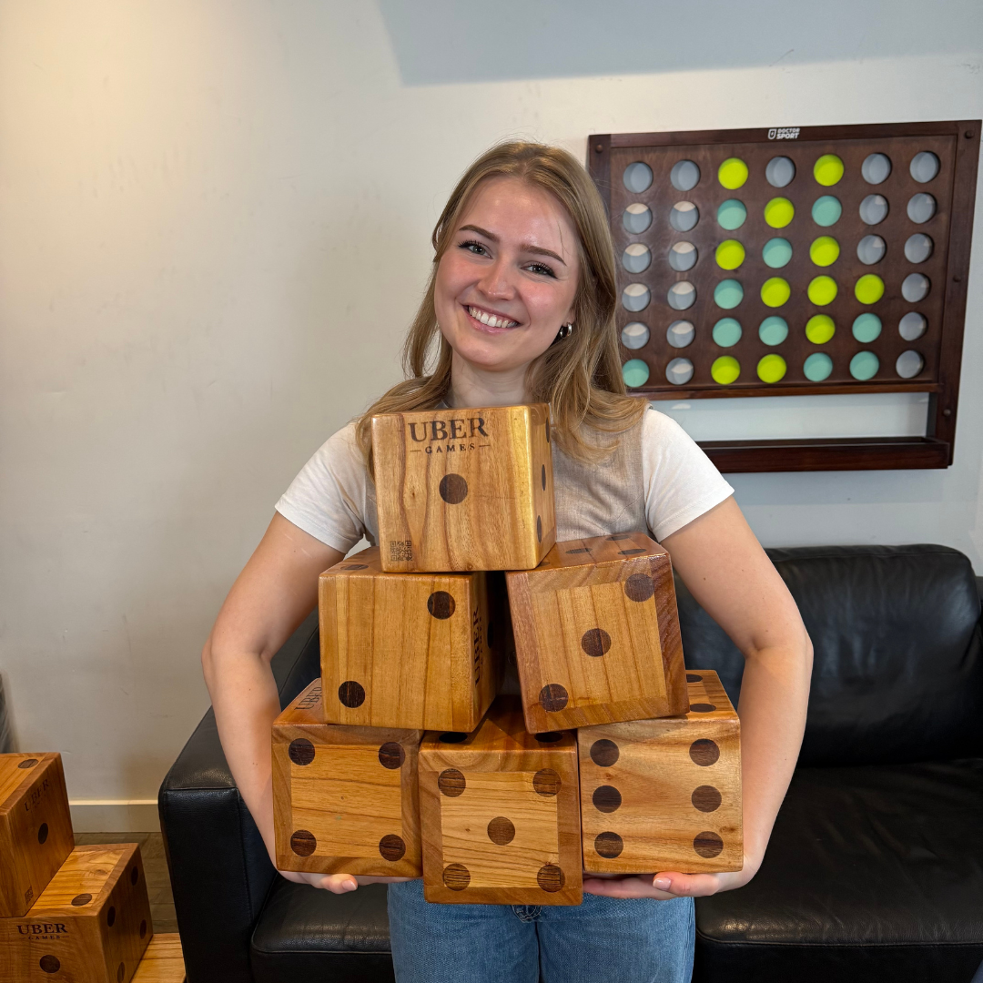 Mega Houten Dobbelstenen - 6 stuks - 15x15x15 cm India hout