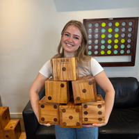 Mega Houten Dobbelstenen - 6 stuks - 15x15x15 cm India hout