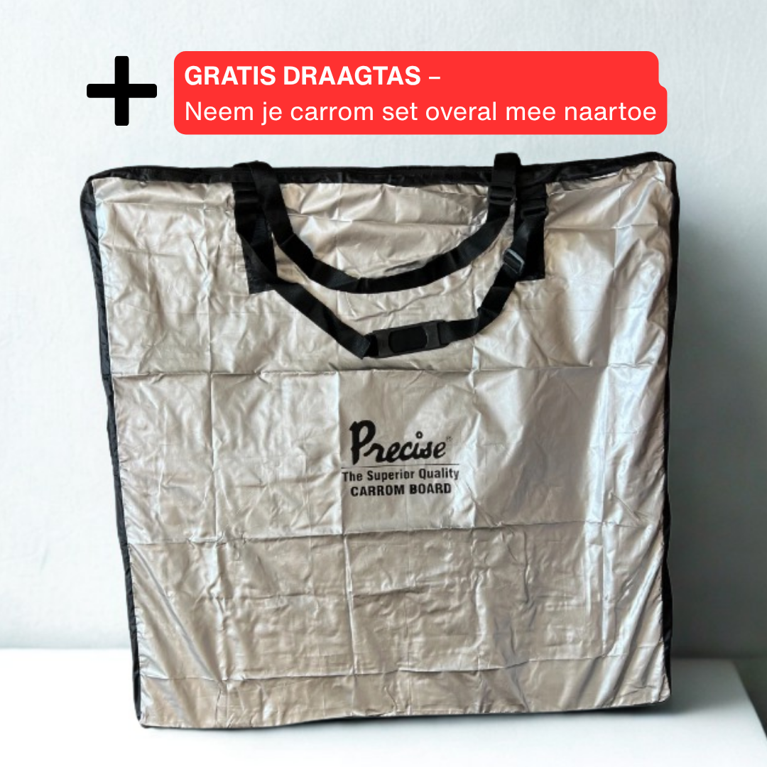 Precise Carrom Bord - Original 6 kg. 9mm Profi -  Nr.1 Carrom Manufacturer - Incl. draagtas