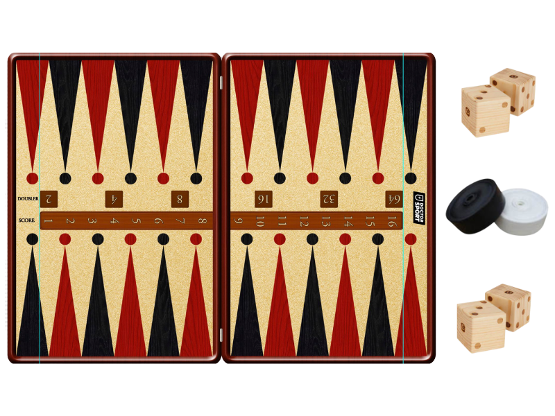XXL Backgammon - 240x180cm of 160x120cm - Inclusief houten dobbelstenen