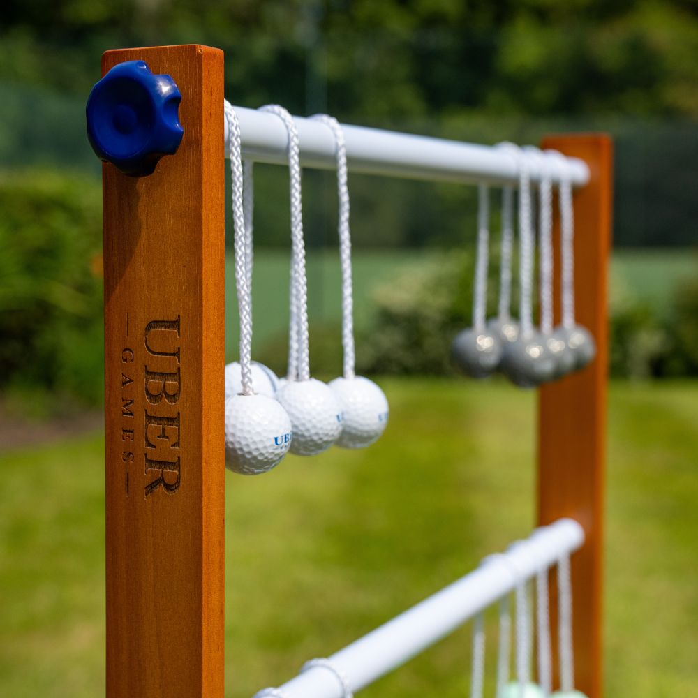 Prof. Laddergolf Spinladder Set - Zwart / Wit - Echte Golf Bolas - in luxe tas