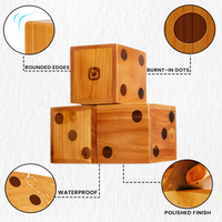 Ubergames Houten Dobbelstenen – 6 stuks – 9 cm / 15 cm / 21 cm – Eco Hout + Luxe Draagtas