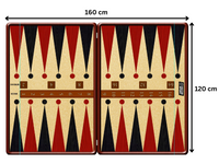 XXL Backgammon - 240x180cm of 160x120cm - Inclusief houten dobbelstenen