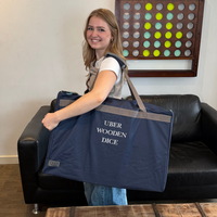 Ubergames Houten Dobbelstenen – 6 stuks – 9 cm / 15 cm / 21 cm – Eco Hout + Luxe Draagtas