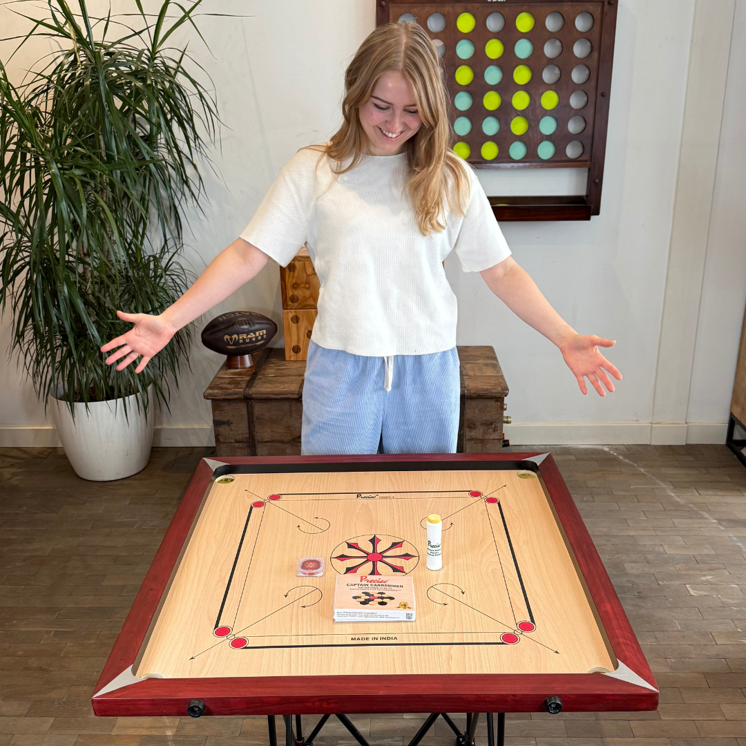 Precise Carrom Bord - Original 6 kg. 9mm Profi -  Nr.1 Carrom Manufacturer - Incl. draagtas