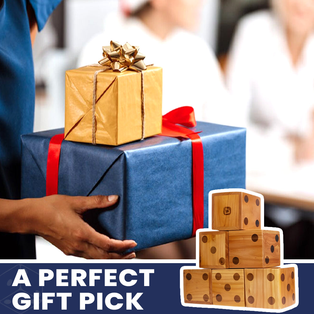 Ubergames Houten Dobbelstenen – 6 stuks – 9 cm / 15 cm / 21 cm – Eco Hout + Luxe Draagtas