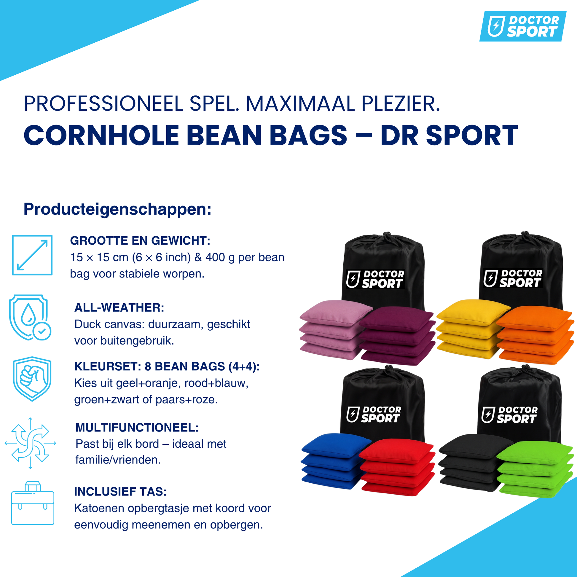 Cornhole Bean Bags Kleur naar Keuze
