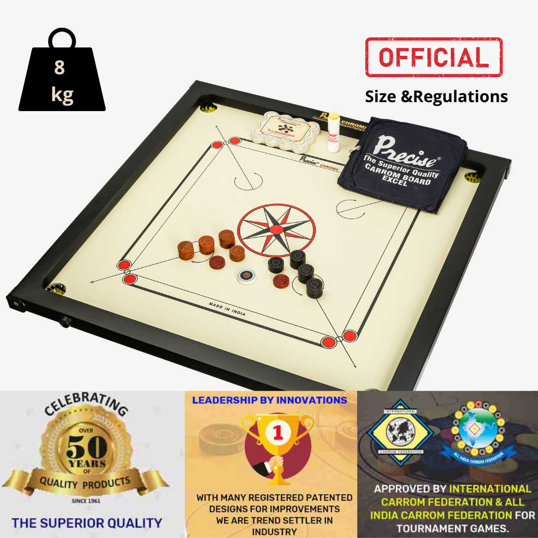 Precise Carrom - Original 8kg.- 6mm Chroma Excel - Nr.1 Carrom Manufacturer