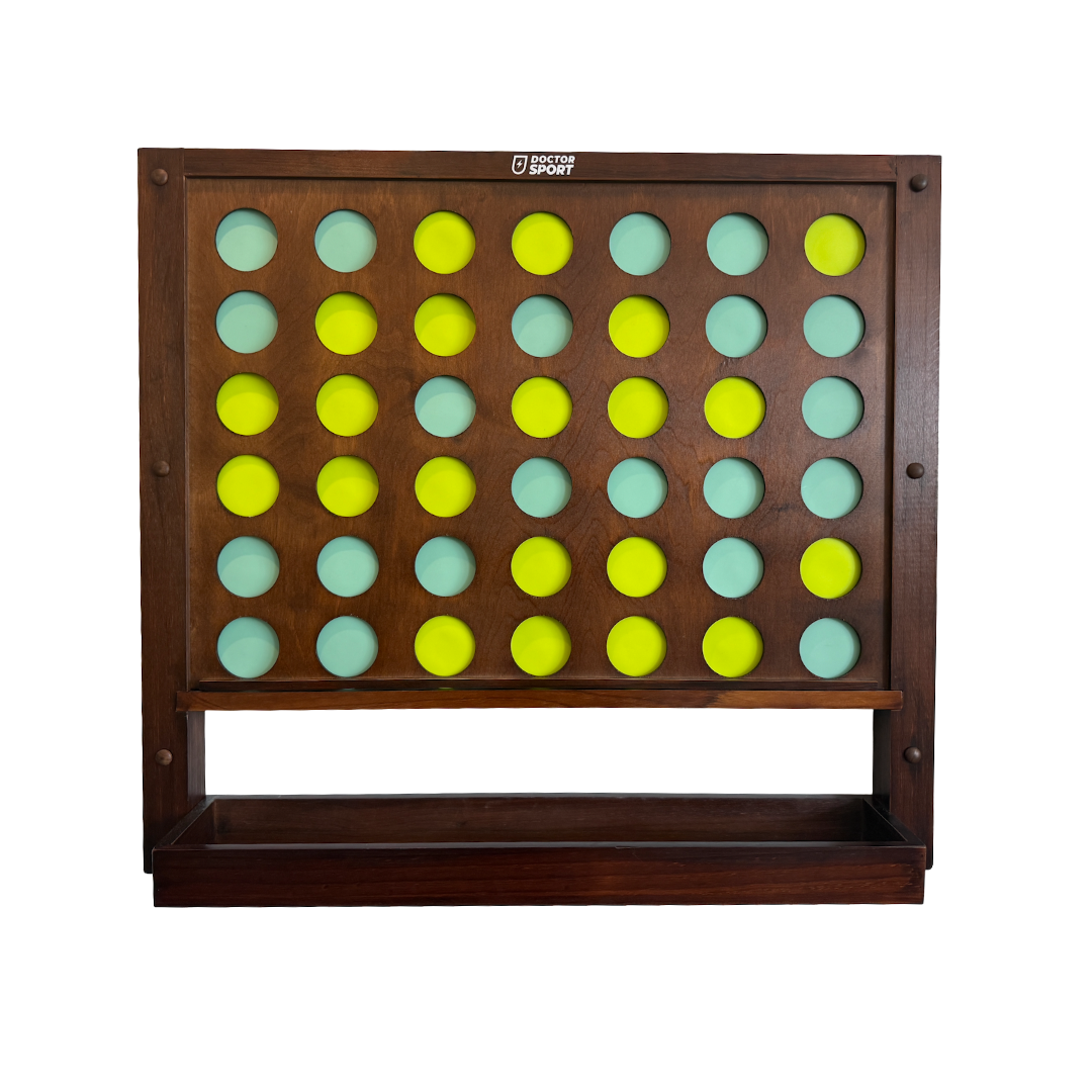 Muur 4 op een Rij – Hout – 86x78 cm – Groen/Geel – XL Schijven 9 cm – Inclusief Montagemateriaal