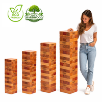 100% Unieke Hardhout-spel Stapeltorens - 120+ tot 260+ cm - Blokkenspel - Gelakt - ECO-Made in India Topkwaliteit - Designed in England - In Stevige Tas