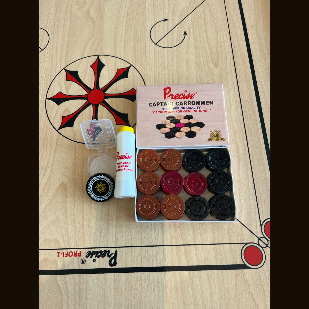 Precise Carrom - Original 6 kg. 9mm Profi -  Nr.1 Carrom Manufacturer - Incl. draagtas