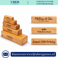 100% Unieke Hardhout-spel Stapeltorens - 120+ tot 260+ cm - Blokkenspel - Gelakt - ECO-Made in India Topkwaliteit - Designed in England - In Stevige Tas