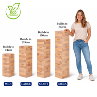 Mega XL Stapeltoren Spel - ECO-Pijnhout Topkwaliteit - Designed in England - In Stevige Tas