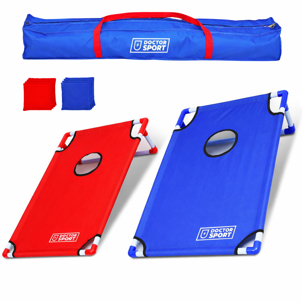 Dubbele USA Cornhole Set - Blauw/Rood - In Draagtas - Compleet en Prof.