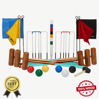 Engelse Tuin Croquet Set - 6 Persoons - Hardhout - Designed in England - Uniek