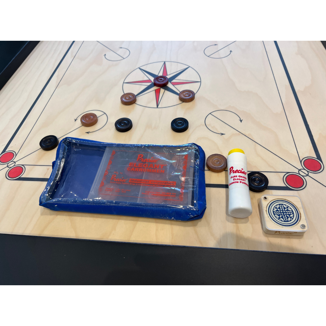 Jumbo 36mm Carrom Board speelbord Deluxe Elegant Carrom Board 12.7cm x 5cm dikke hardhouten kanten  - compleet met poeder stenen en striker