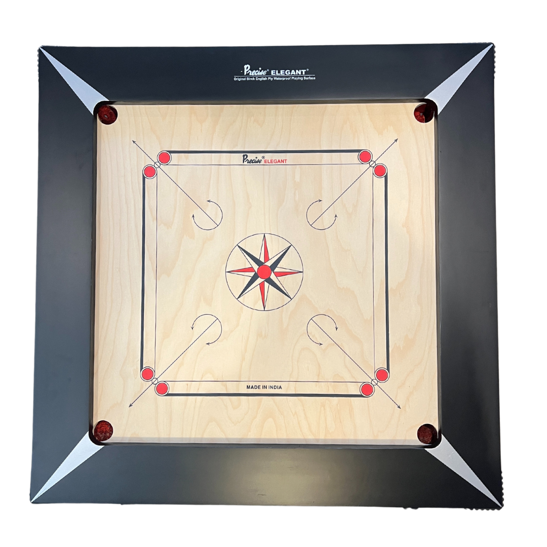 Jumbo 36mm Carrom Board speelbord Deluxe Elegant Carrom Board 12.7cm x 5cm dikke hardhouten kanten  - compleet met poeder stenen en striker