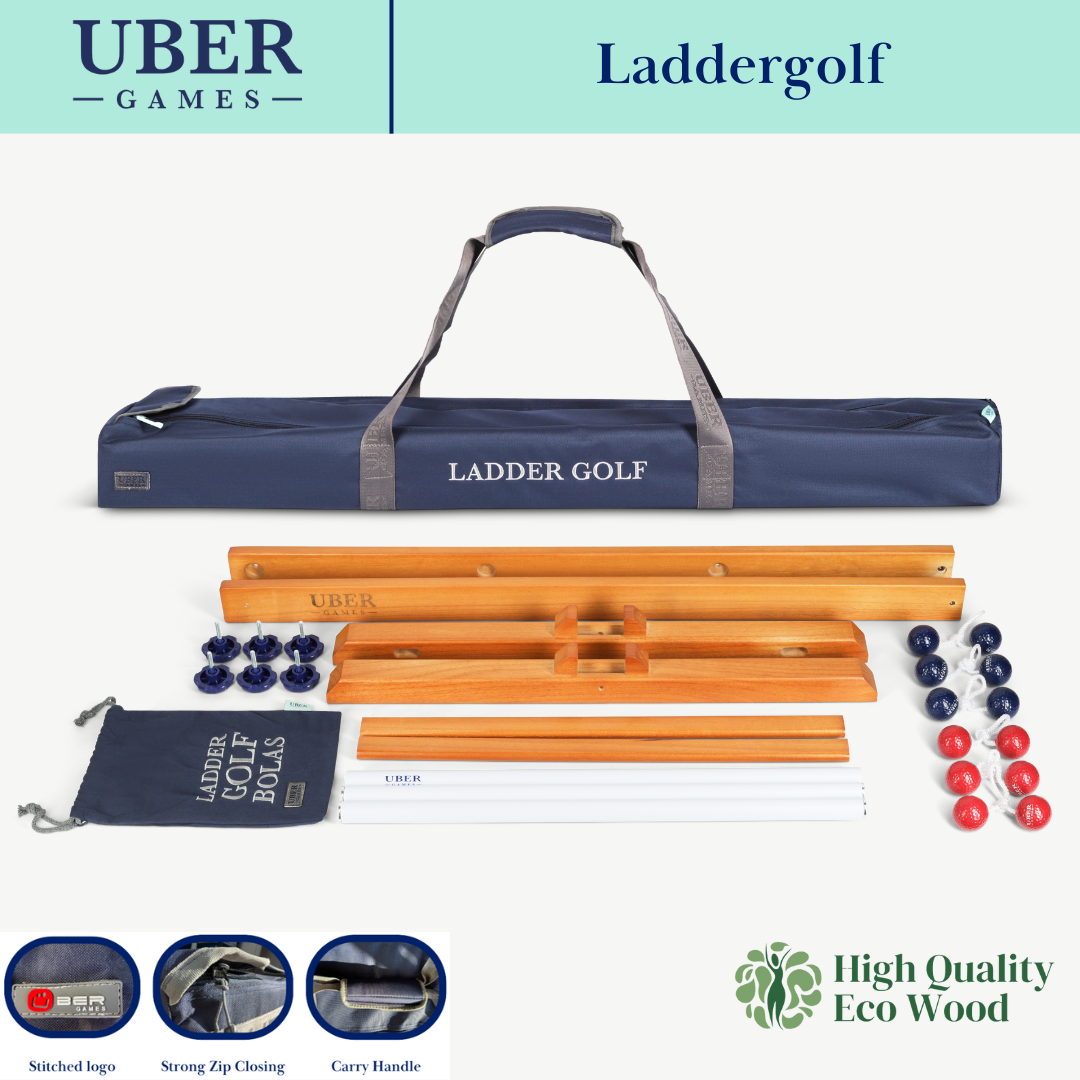 Prof. Laddergolf Spinladder Set - Rood / Blauw - Echte Golf Bolas - in luxe tas