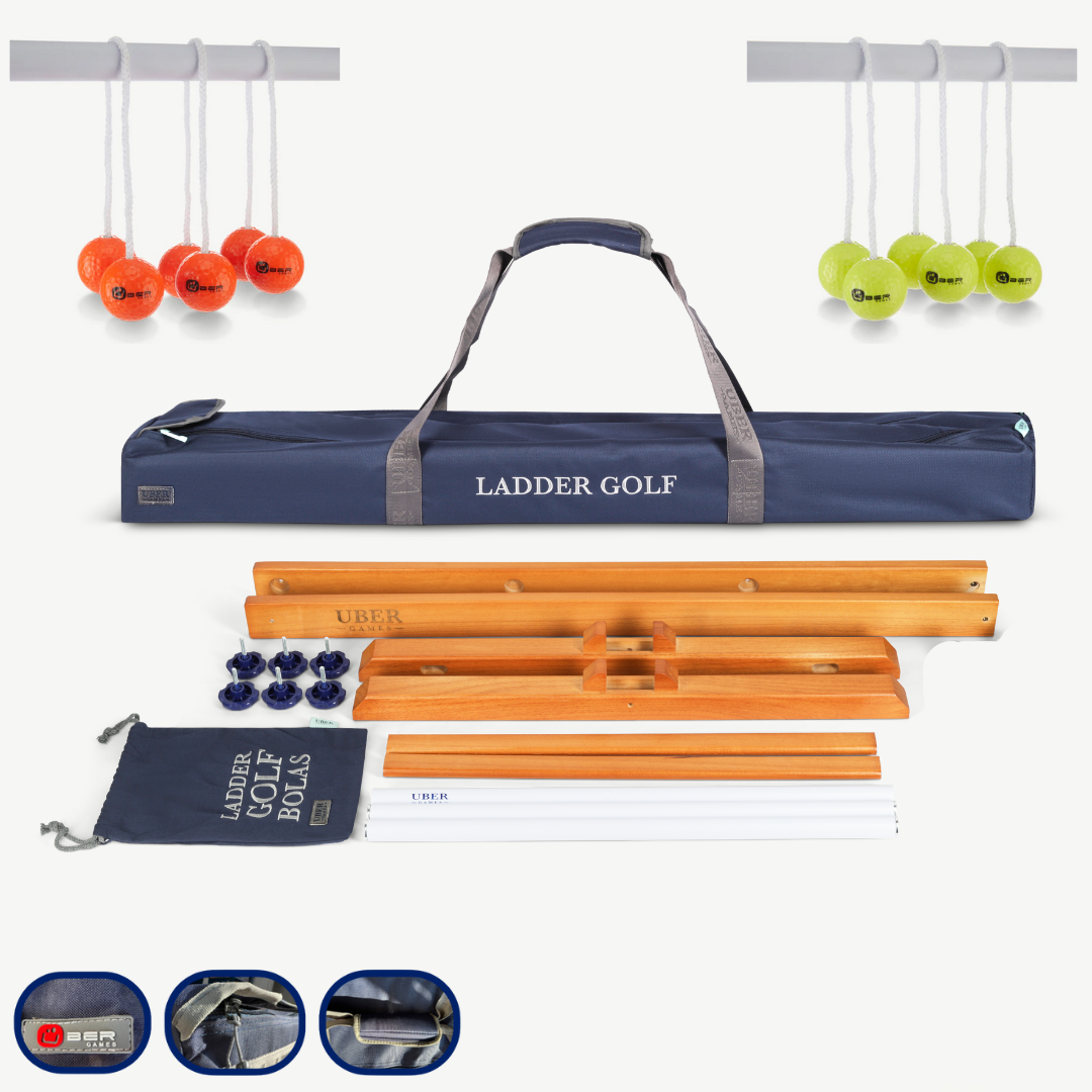 Prof. Laddergolf Spinladder Set - Oranje / Geel - Echte Golf Bolas - in luxe tas