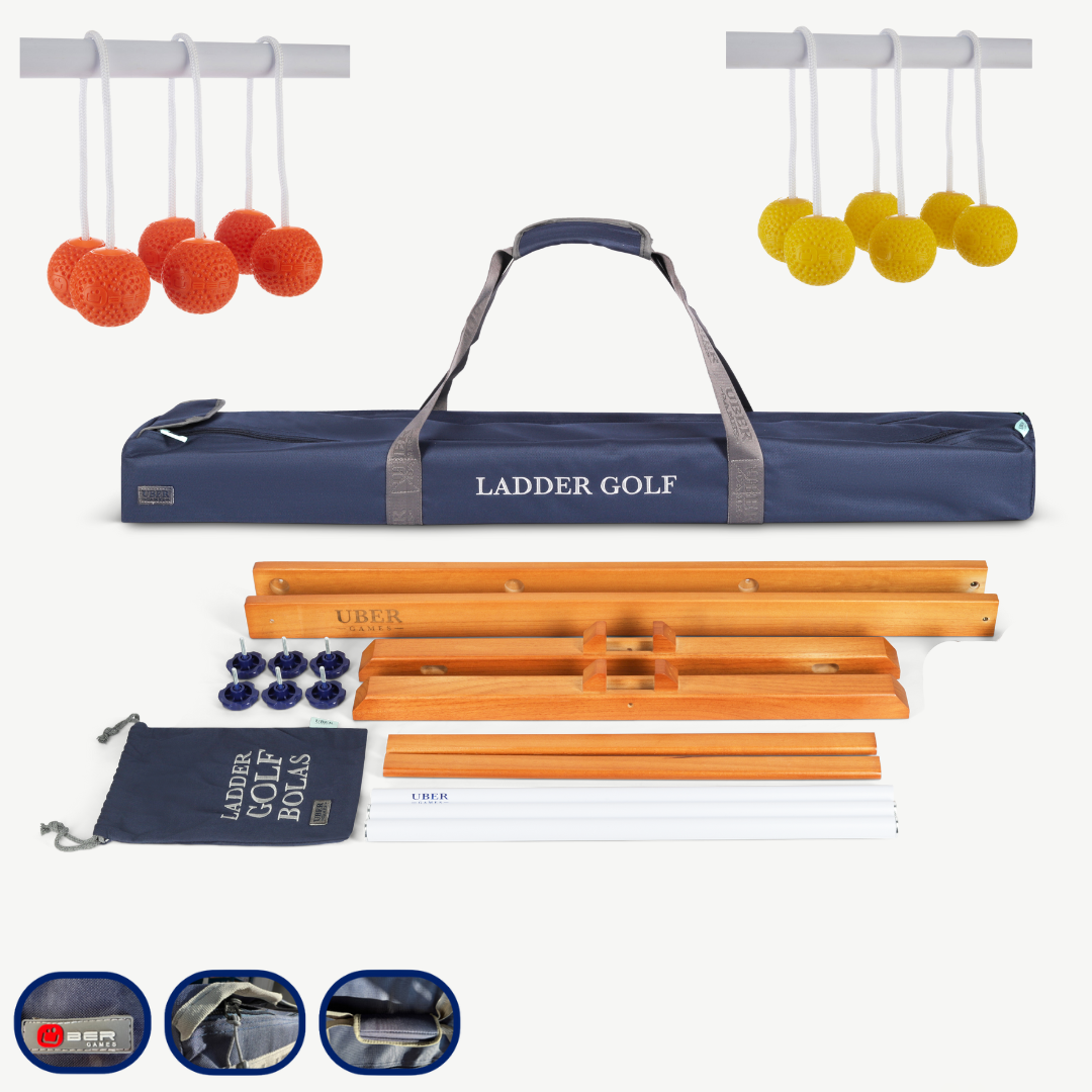 Prof. Laddergolf Spinladder Set - Oranje / Geel - SOFT Golf Bolas - in luxe tas