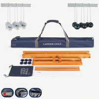 Prof. Laddergolf Spinladder Set - Zwart / Wit - Echte Golf Bolas - in luxe tas
