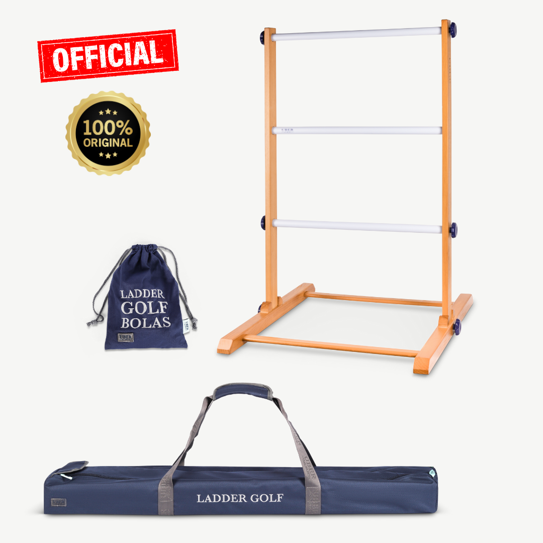 Prof. Laddergolf Spinladder Set - Zwart / Wit - SOFT Golf Bolas - in luxe tas