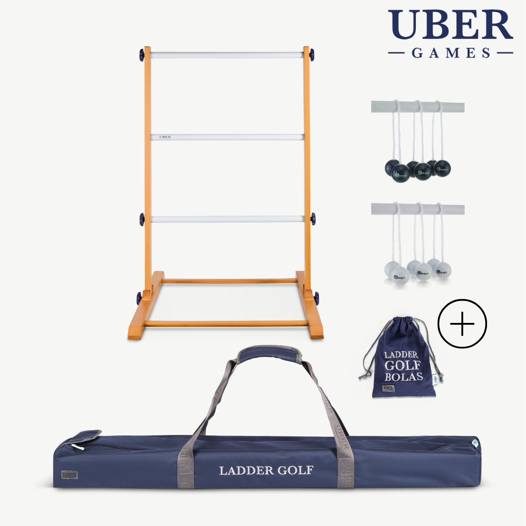 Prof. Laddergolf Spinladder Set - Zwart / Wit - Echte Golf Bolas - in luxe tas