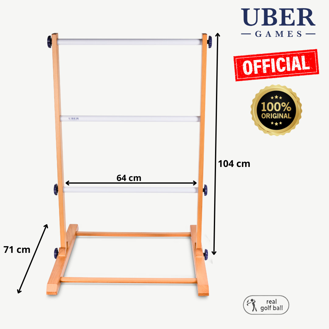 Prof. Laddergolf Spinladder Set - Zwart / Wit - Echte Golf Bolas - in luxe tas
