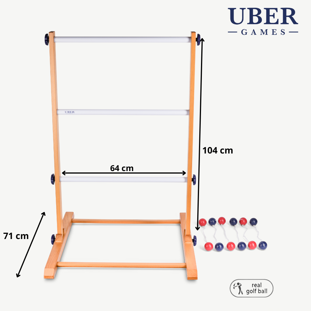 Prof. Laddergolf Spinladder Set - Rood / Blauw - Echte Golf Bolas - in luxe tas