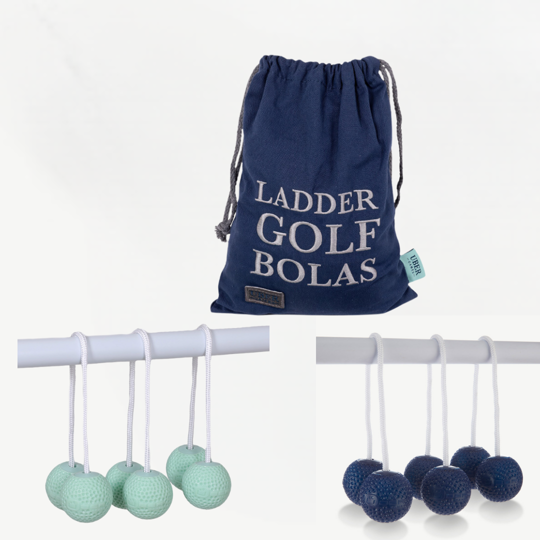 Ladder Golf Bolas - Set van 6 Soft Bolas (2x3) - Turquoise & Blauw - Inclusief tas