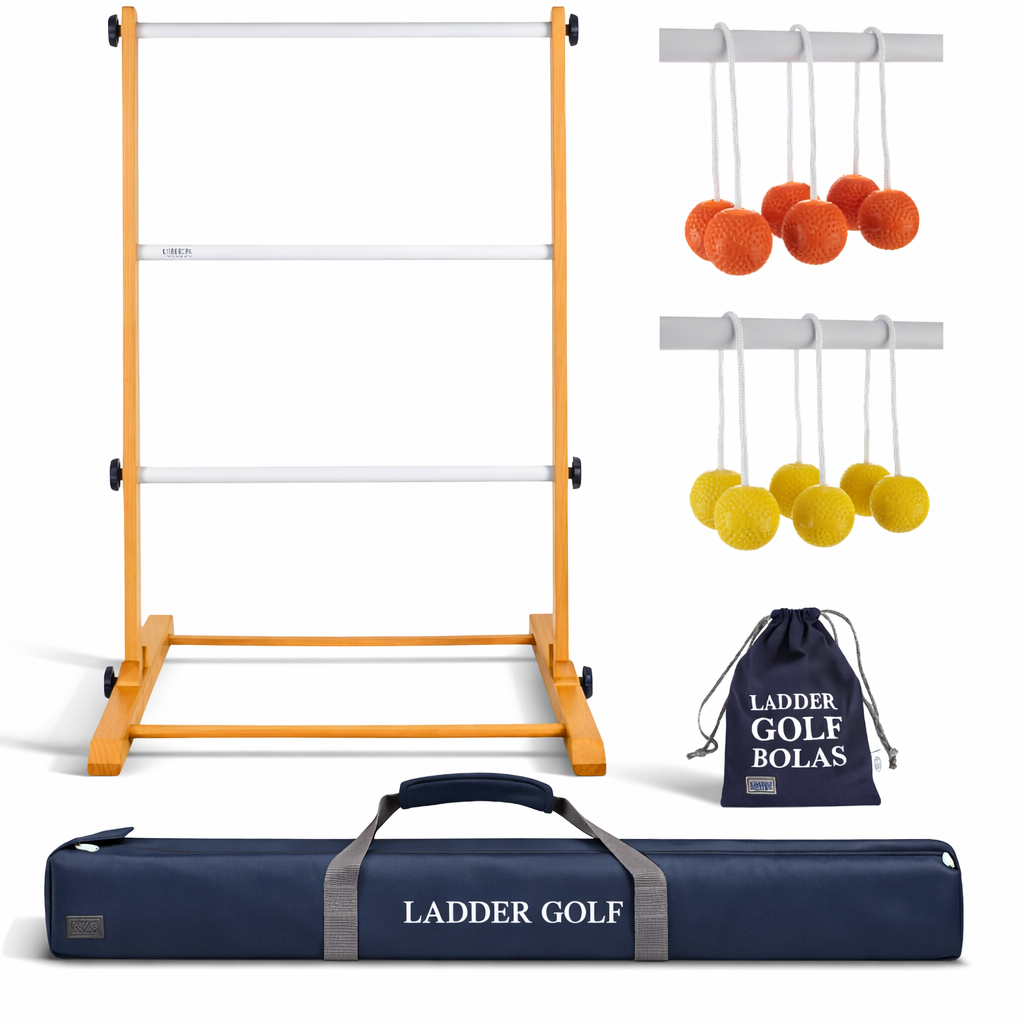 Prof. Laddergolf Spinladder Set - Oranje / Geel - SOFT Golf Bolas - in luxe tas