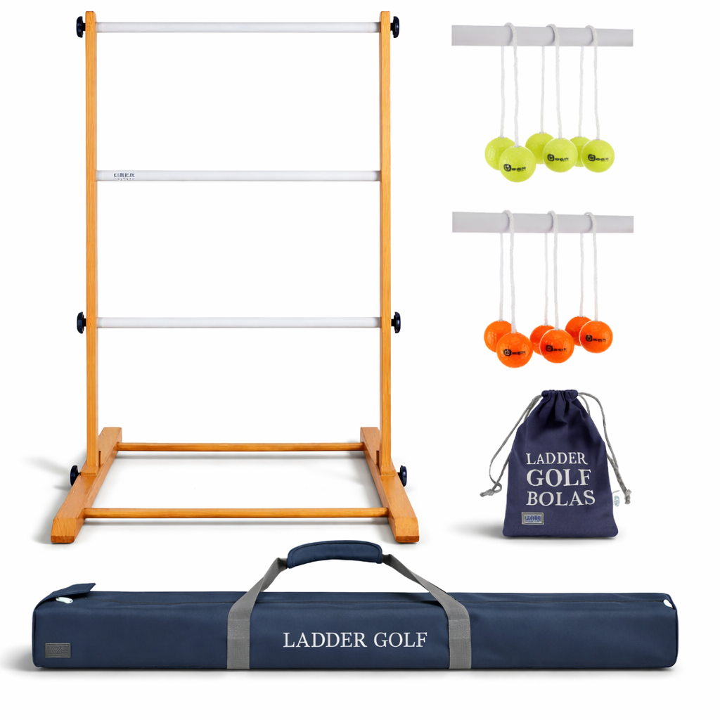 Prof. Laddergolf Spinladder Set - Oranje / Geel - Echte Golf Bolas - in luxe tas