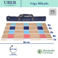 XL Giga Mikado - 90 cm Pick Up Sticks - FSC-Pijnhout - In Luxe Tas