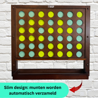 Muur 4 op een Rij – Hout – 86x78 cm – Groen/Geel – XL Schijven 9 cm – Inclusief Montagemateriaal