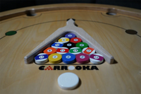 Carrooka Natural Rotating Board Game with 15 Snooker Counters, 1 Striker, Rule Boo