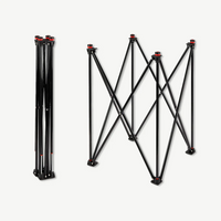 Klapbare metalen carromtafel, ingeklapt en uitgeklapt