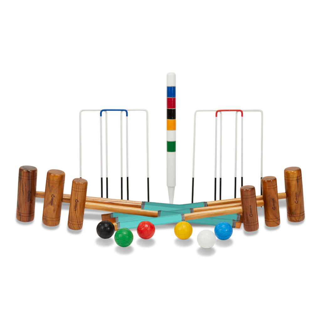 Familie Croquet Spel - 6 Spelers - Hardhout uit India - Designed England - Poortenspel
