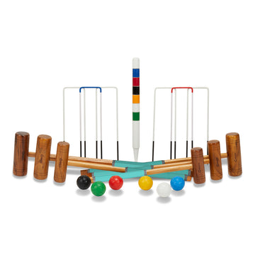 Familie Croquet Spel - 6 Spelers - Hardhout uit India - Designed England - Poortenspel