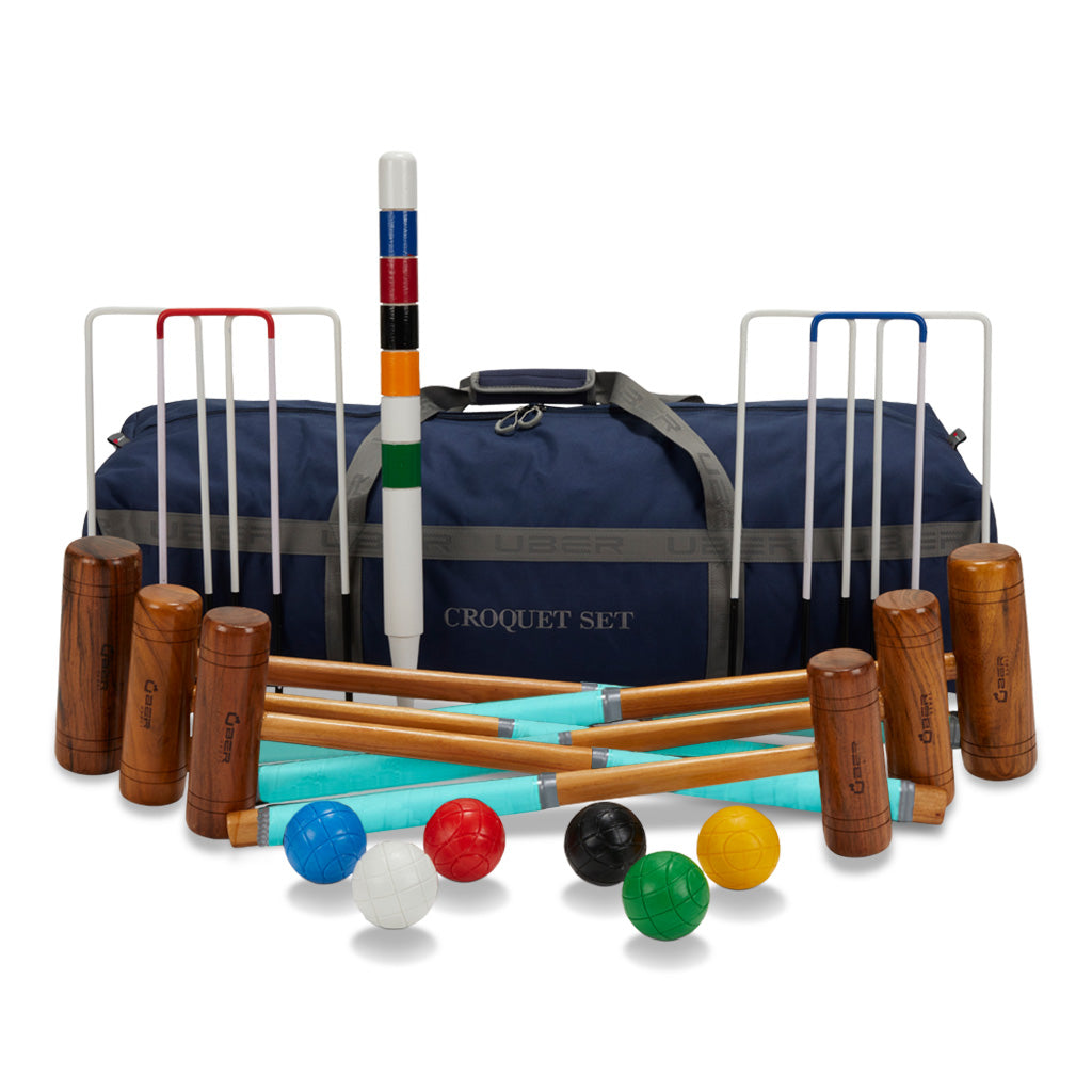 Familie Croquet Spel - 6 Spelers - Hardhout uit India - Designed England - Poortenspel