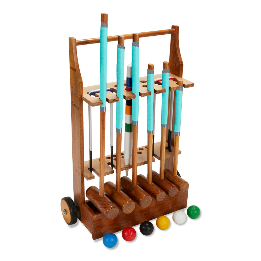 Familie Croquet Spel - 6 Spelers - Hardhout uit India - Designed England - Poortenspel