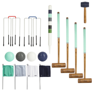 Engelse Tuin Croquet Set - 4 Persoons - Hardhout