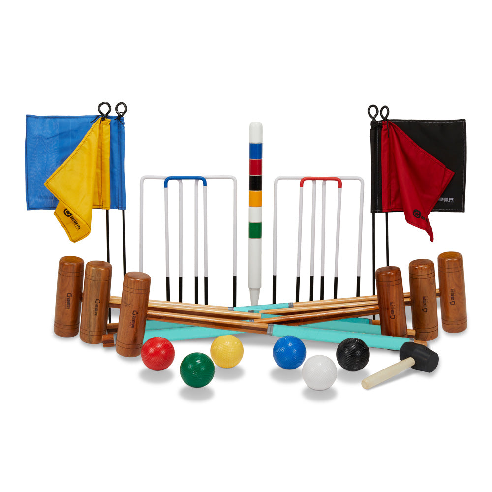 Engelse Tuin Croquet Set - 6 Persoons - Hardhout - Designed in England - Uniek