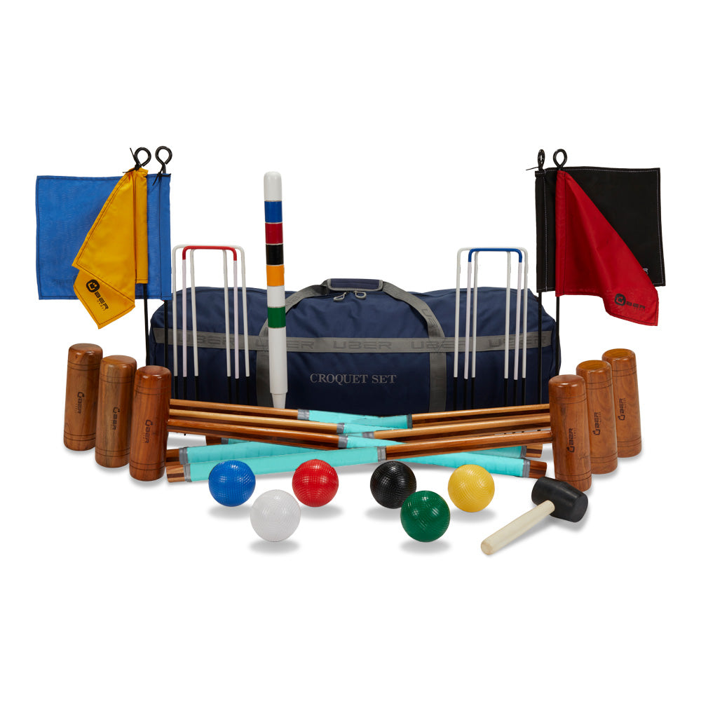 Engelse Tuin Croquet Set - 6 Persoons - Hardhout - Designed in England - Uniek