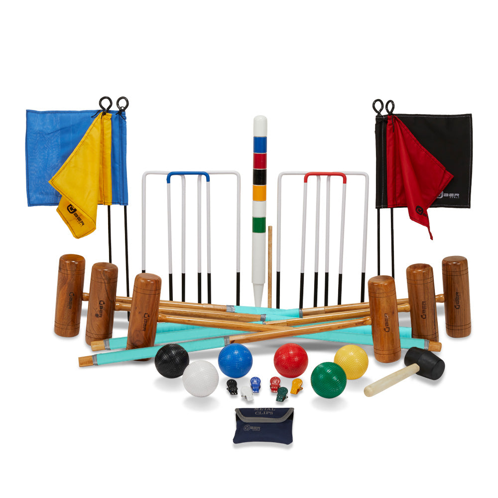 Professionele Croquet Set - 6 Spelers - Hardhout - Designed in England - India produced