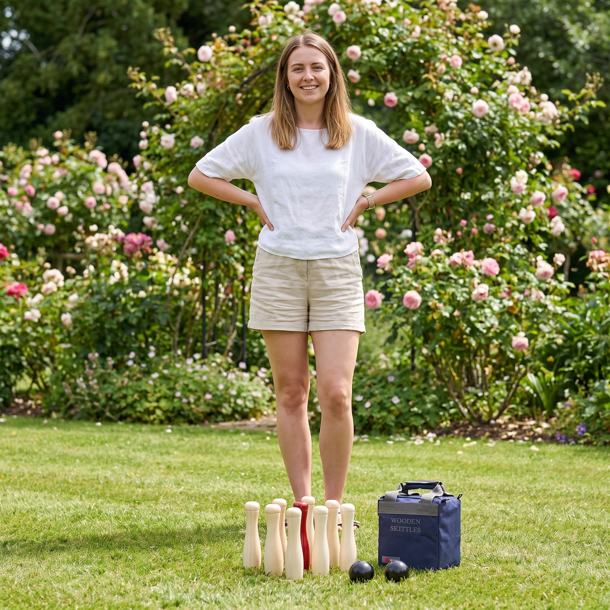 Hardhouten Bowling Set